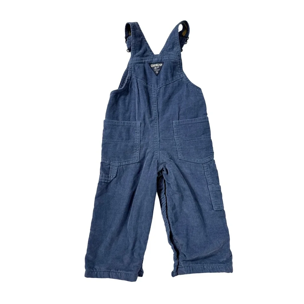 OshKosh B'gosh Blue Corduroy‎ Overalls Kids Size 18M Unisex